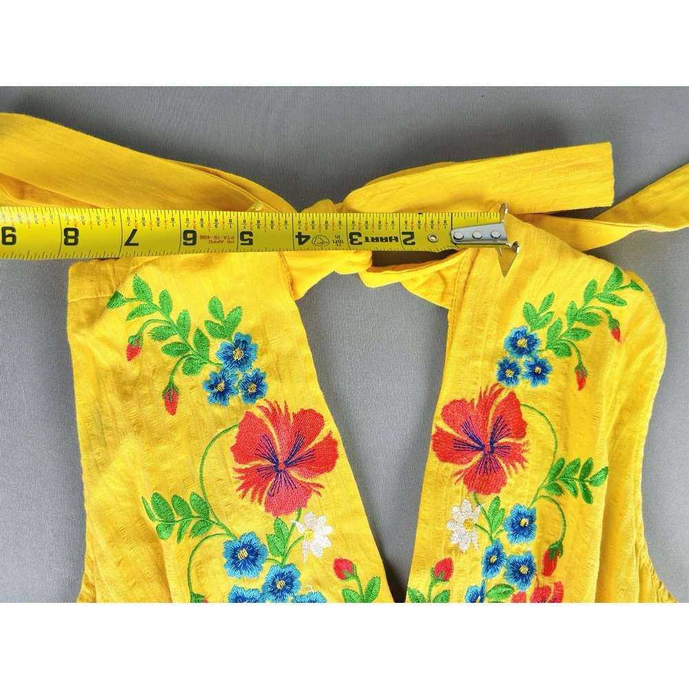 Anthropologie X Tracy Reese Women's 8P Floral Embroidered Gold Maxi Dress NEW - Picture 5 of 11